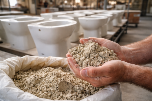 Qualidade da argila na produção de louças sanitárias